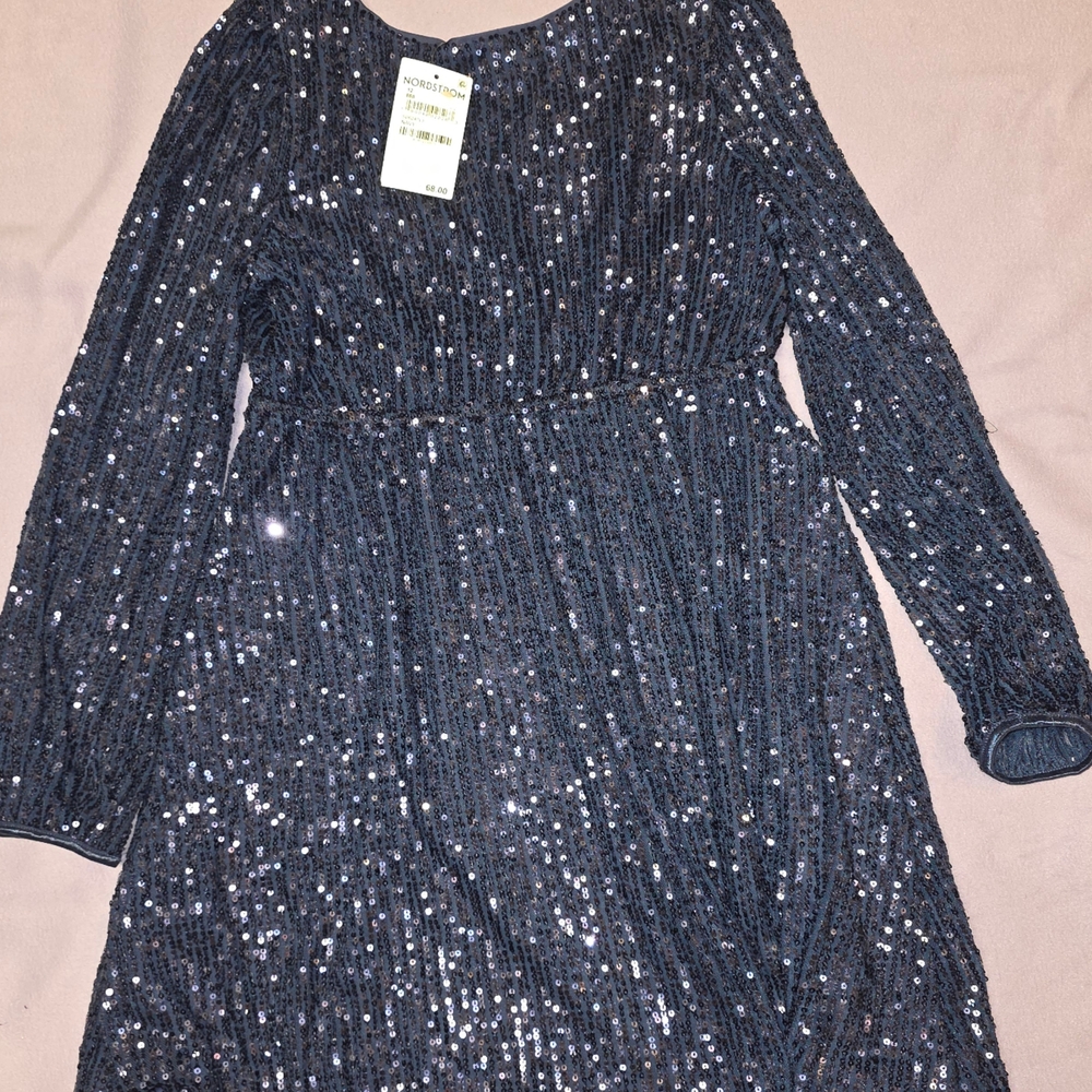 Zunie Glittering Midnight Blue Sequin Dress